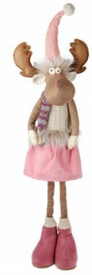 Мягкая новогодняя игрушка Лось в платьице 20х20х105см 
