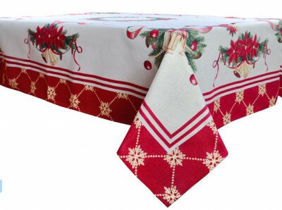 Скатертина гобеленова новорічна з люрексом "CARPI" 140х300см